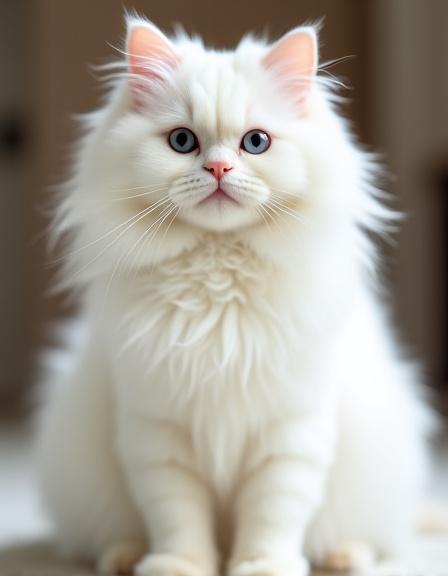 Persian cat after professional grooming