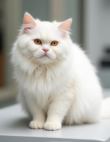Matted Persian cat before grooming